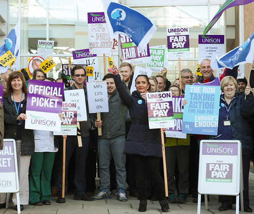 Pickets at Norfolk and Norwich University Hospital during the second 4 hour pay strike